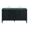 James Martin Vanities 60'' Double Vanity, Carbon Oak w/ 3 CM Parisien Bleu Quartz Top 485-V60D-CBO-3PBL - alternate 1